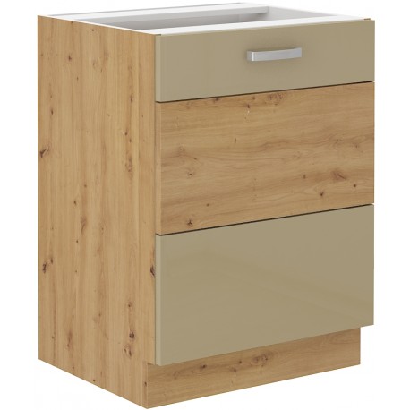 Spodní skříňka Artisan 60 D 1F BB Barva korpusu: Dub Artisan + Cappucino lesk