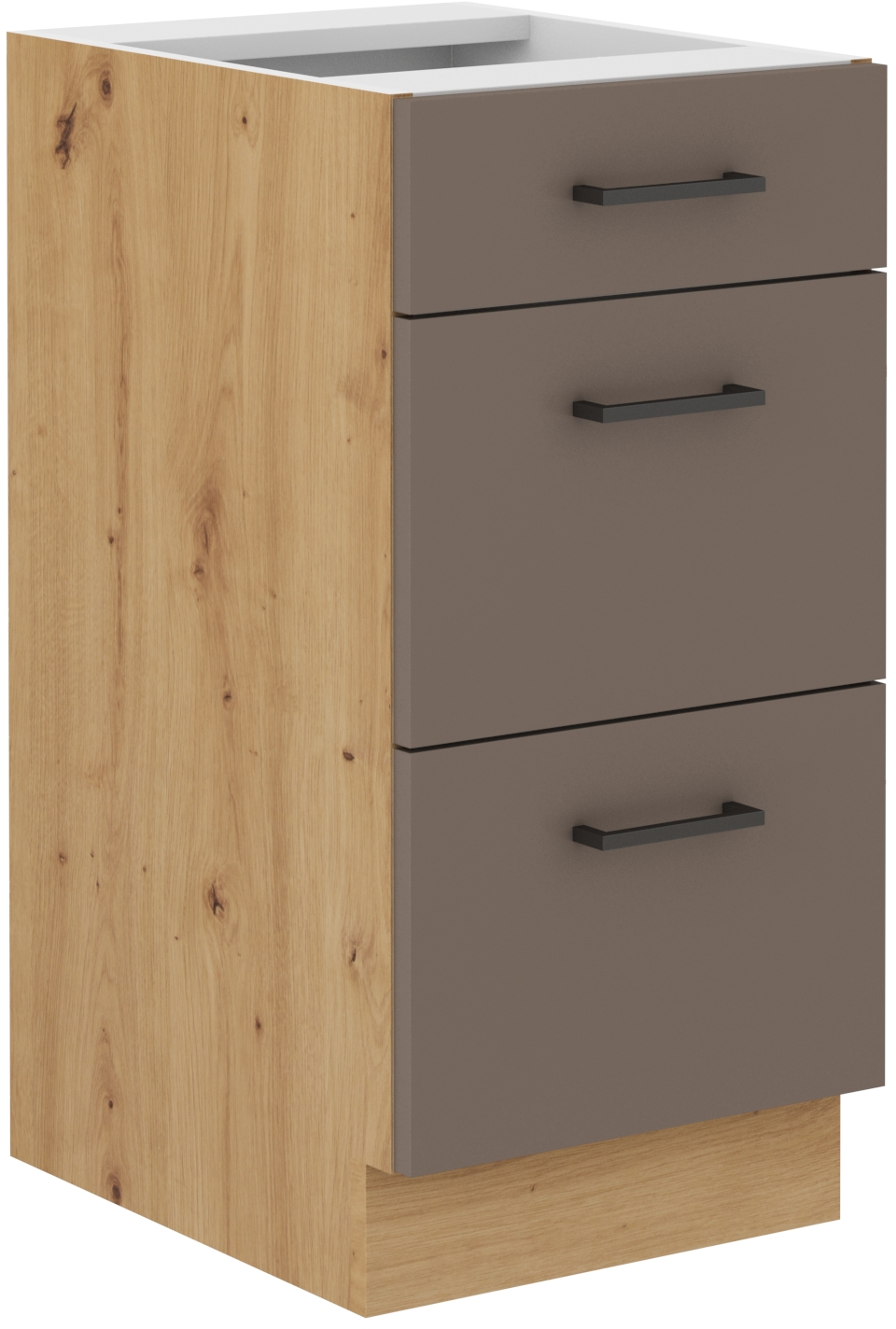 Spodní skříňka Bolonia 40 D 3S BB Barva korpusu: Dub Artisan + Truffle Grey