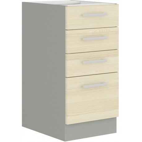 Spodní skříňka Eko 40 D 4S BB Barva korpusu: Šedá platina + Akacja