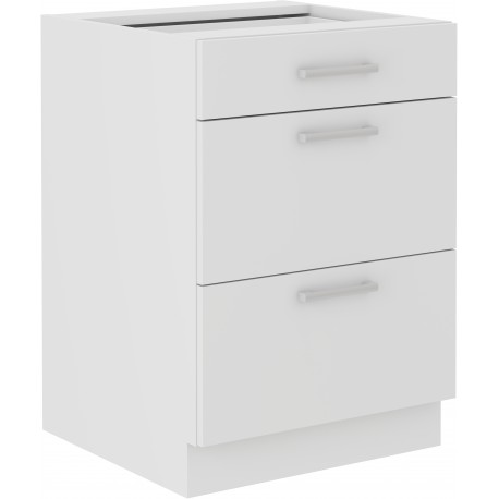 Spodní skříňka Eko 60 D 3S BB Barva korpusu: Bílá + Bílá mat