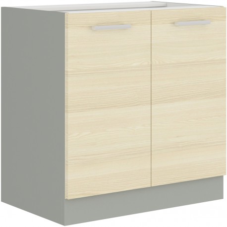 Spodní skříňka Eko 80 D 2F BB Barva korpusu: Šedá platina + Akacja