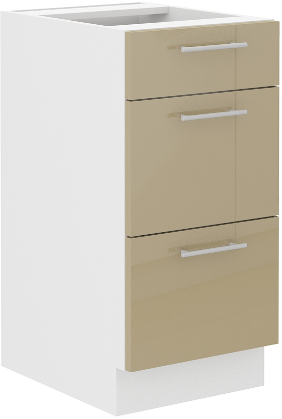 Spodní skříňka Lara 40 D 3S BB Barva korpusu: Bílá + Cappucino lesk