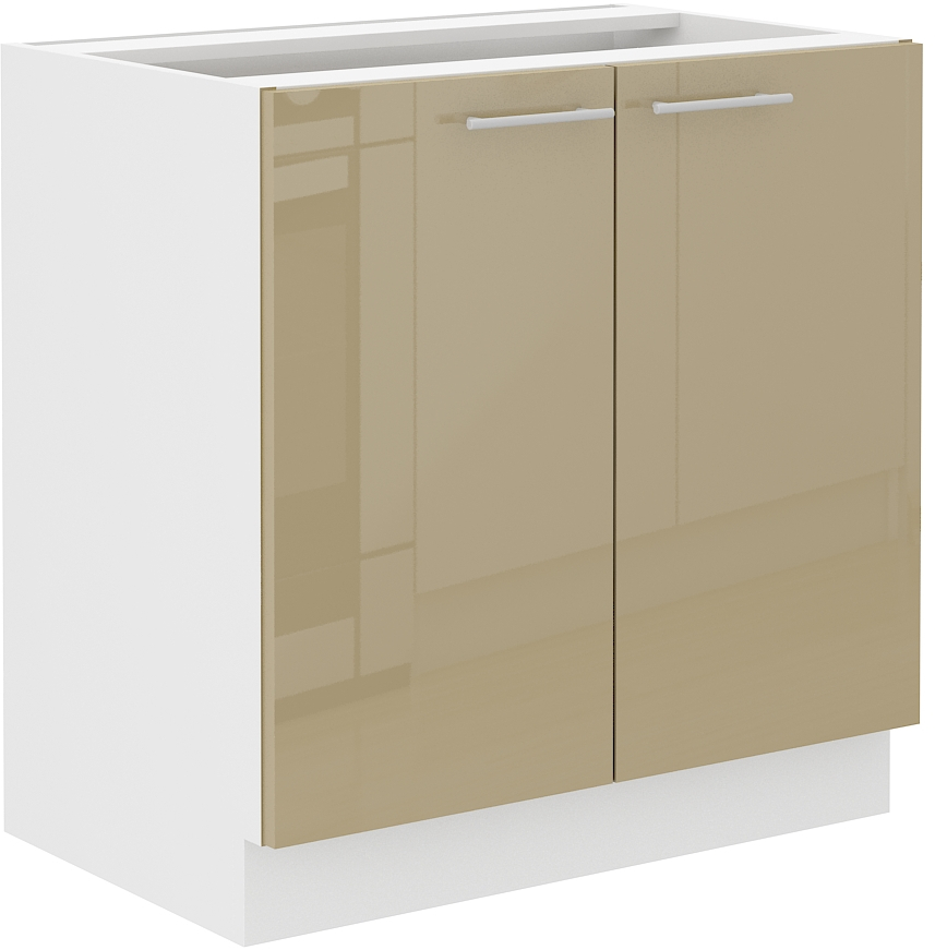 Spodní skříňka Lara 80 D 2F BB Barva korpusu: Bílá + Cappucino lesk