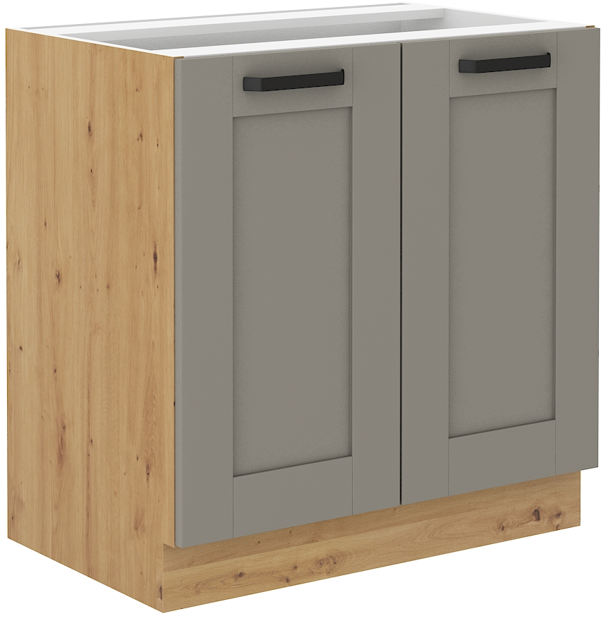 Spodní skříňka Luna 80 D 2F BB Barva korpusu: Clay Grey + Dub artisan