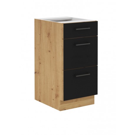 Spodní skříňka Modena 40 D 3S BB Barva korpusu: Dub Artisan + Černý mat