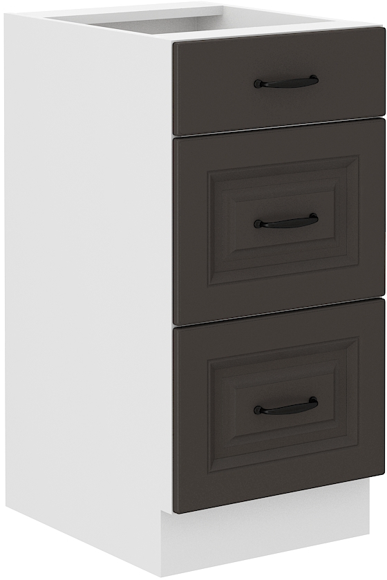 Spodní skříňka Stilo 40 D 3S BB Barva korpusu: Grafit + Bílá