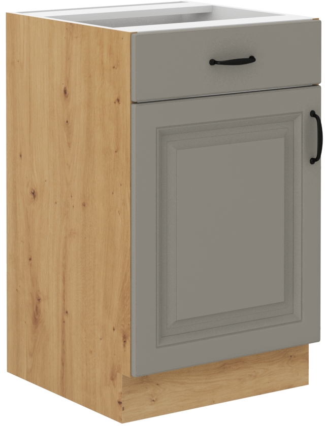 Spodní skříňka Stilo 50 D 1F 1S BB Barva korpusu: Clay Grey + Dub artisan