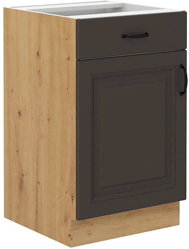 Spodní skříňka Stilo 50 D 1F 1S BB Barva korpusu: Grafit + Dub artisan