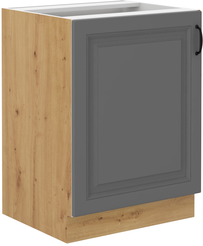 Spodní skříňka Stilo 60 D 1F BB Barva korpusu: Dust Grey + Dub artisan