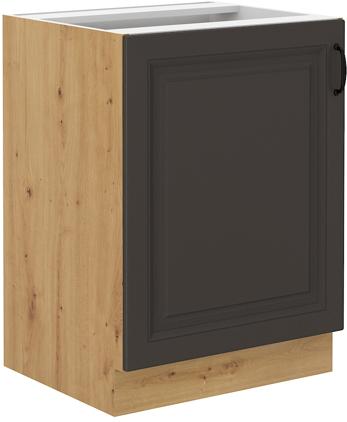 Spodní skříňka Stilo 60 D 1F BB Barva korpusu: Grafit + Dub artisan