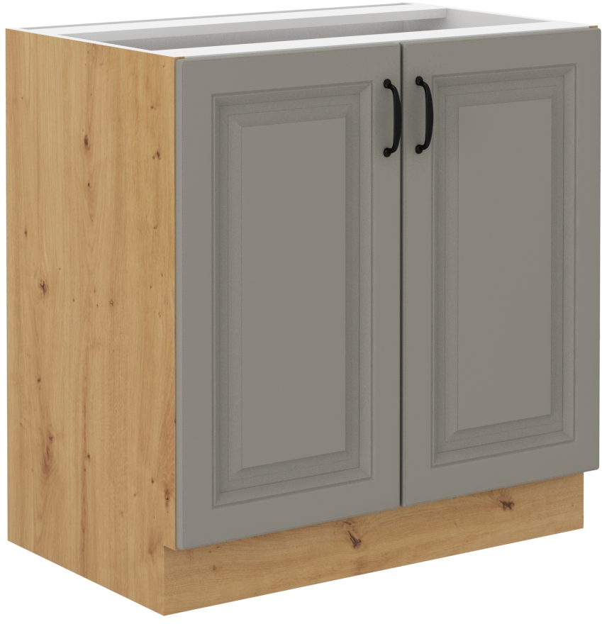 Spodní skříňka Stilo 80 D 2F BB Barva korpusu: Clay Grey + Dub artisan