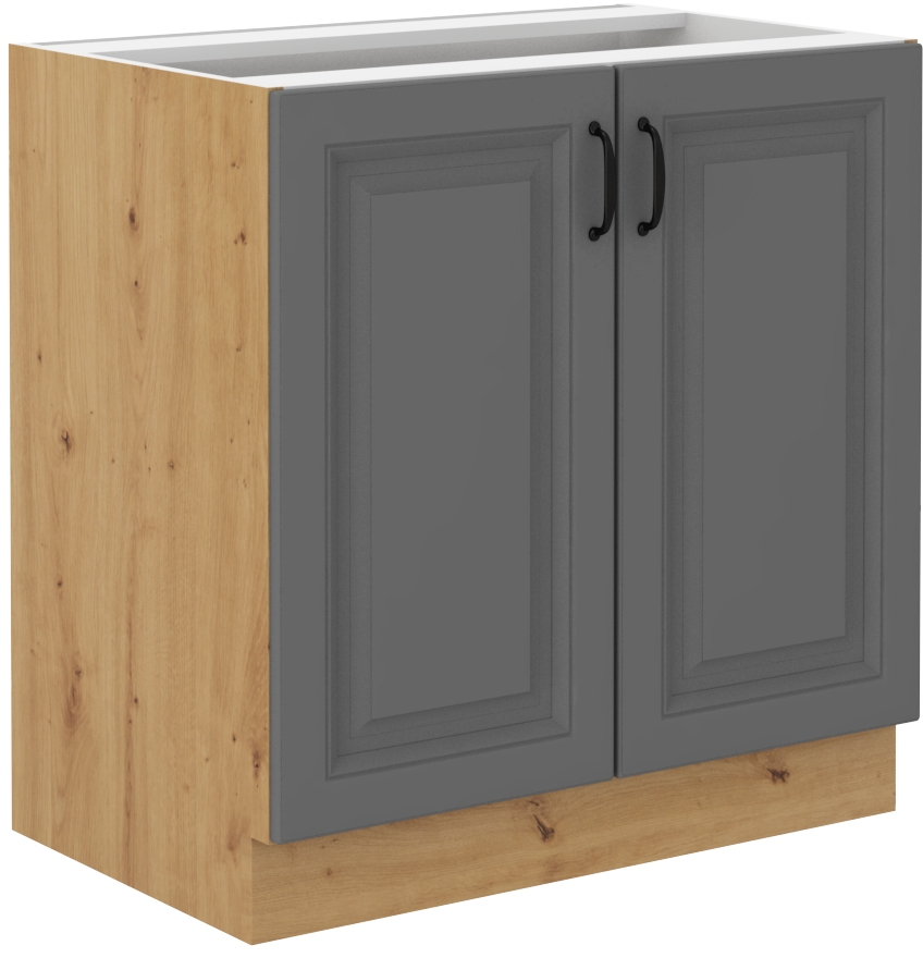 Spodní skříňka Stilo 80 D 2F BB Barva korpusu: Dust Grey + Dub artisan
