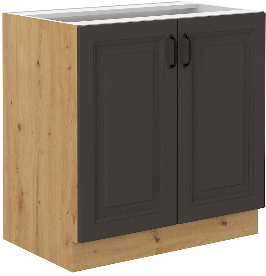 Spodní skříňka Stilo 80 D 2F BB Barva korpusu: Grafit + Dub artisan