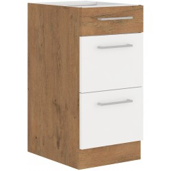 Spodní skříňka Vigo 40 D 3S BB Barva korpusu: Dub Lancelot + Bílý lesk