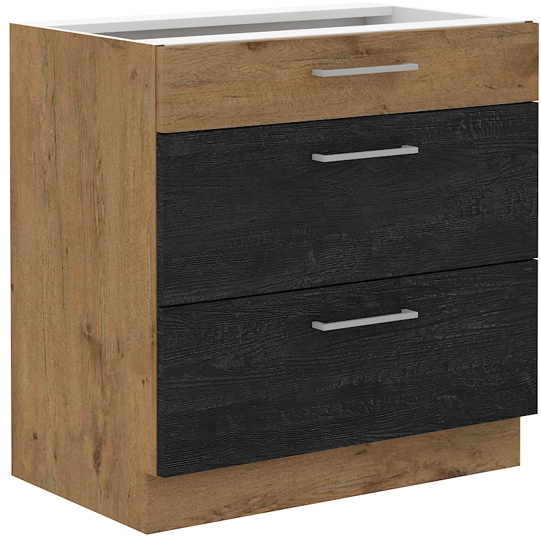 Spodní skříňka Vigo 80 D 3S BB Barva korpusu: Dub Lancelot + Dark wood