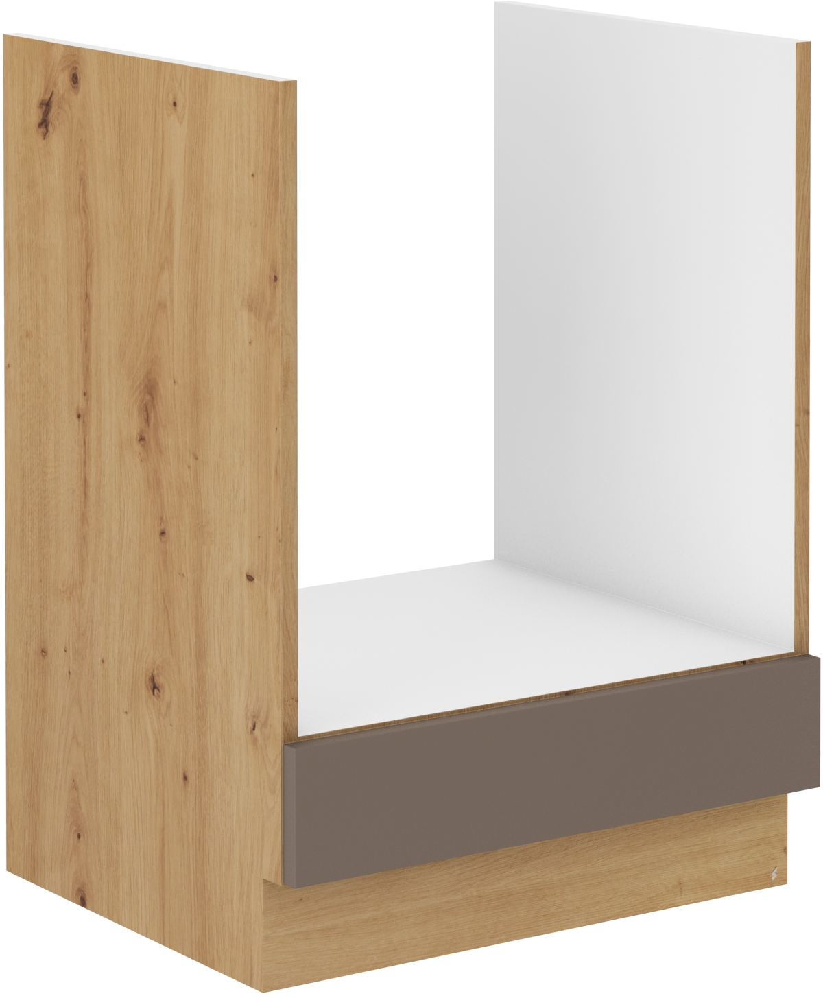 Spodní skříňka na vestavnou troubu Bolonia 60 D GAZ BB Barva korpusu: Dub Artisan + Truffle Grey