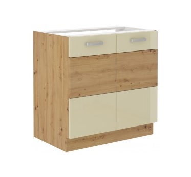 Spodní skříňka pod dřez Artisan 80 ZL 2F BB Barva korpusu: Dub Artisan + Krémový lesk