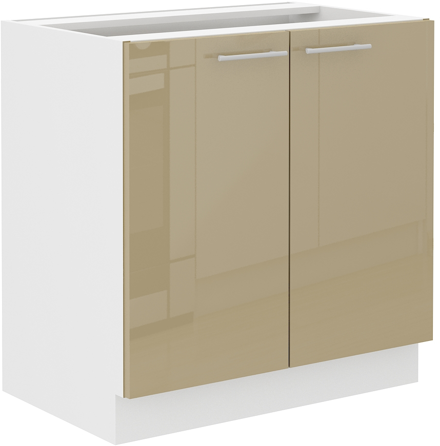 Spodní skříňka pod dřez Lara 80 ZL 2F BB Barva korpusu: Bílá + Cappucino lesk
