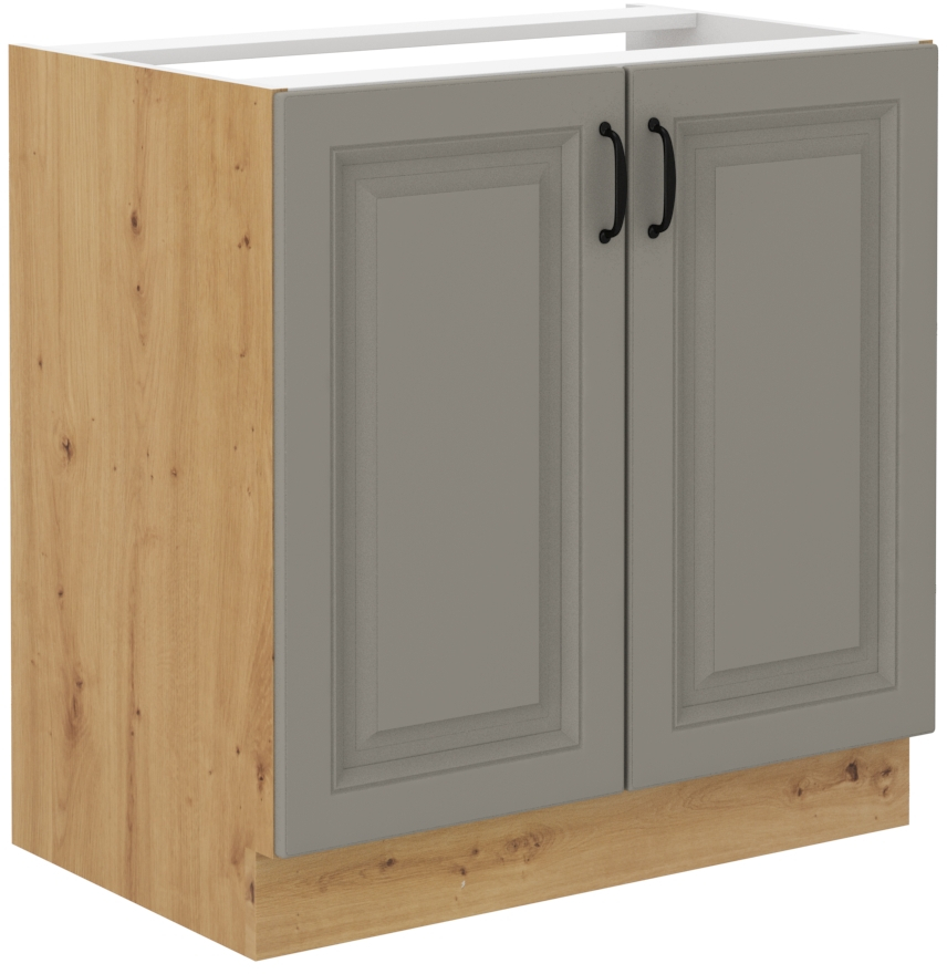 Spodní skříňka pod dřez Stilo 80 ZL 2F BB Barva korpusu: Clay Grey + Dub artisan
