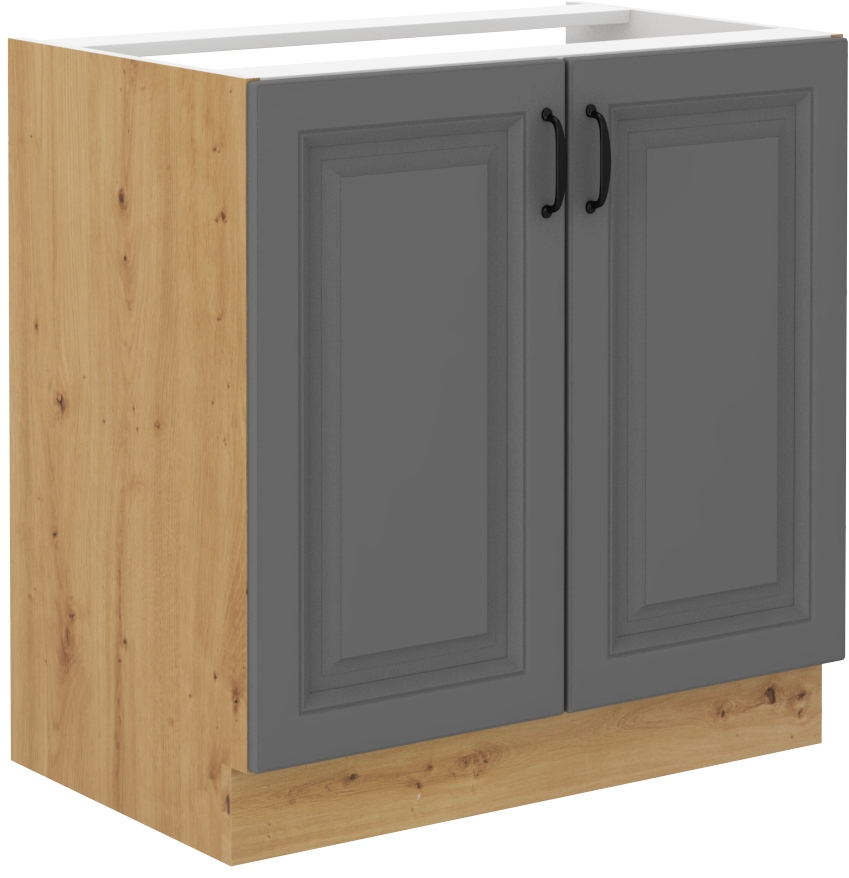 Spodní skříňka pod dřez Stilo 80 ZL 2F BB Barva korpusu: Dust Grey + Dub artisan