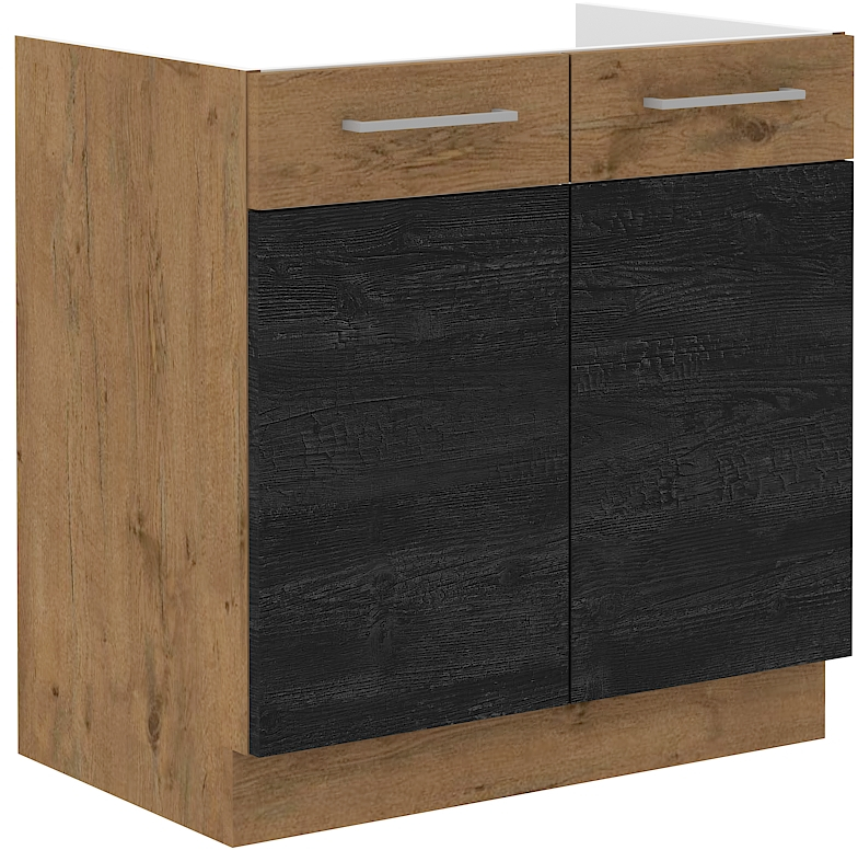 Spodní skříňka pod dřez Vigo 80 ZL 2F BB Barva korpusu: Dub Lancelot + Dark wood
