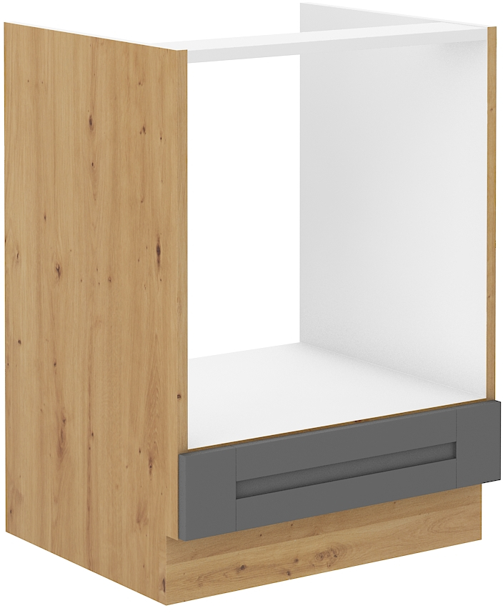 Spodní skříňka pro vestavnou troubu Luna 60 D GAZ BB Barva korpusu: Dust Grey + Dub artisan