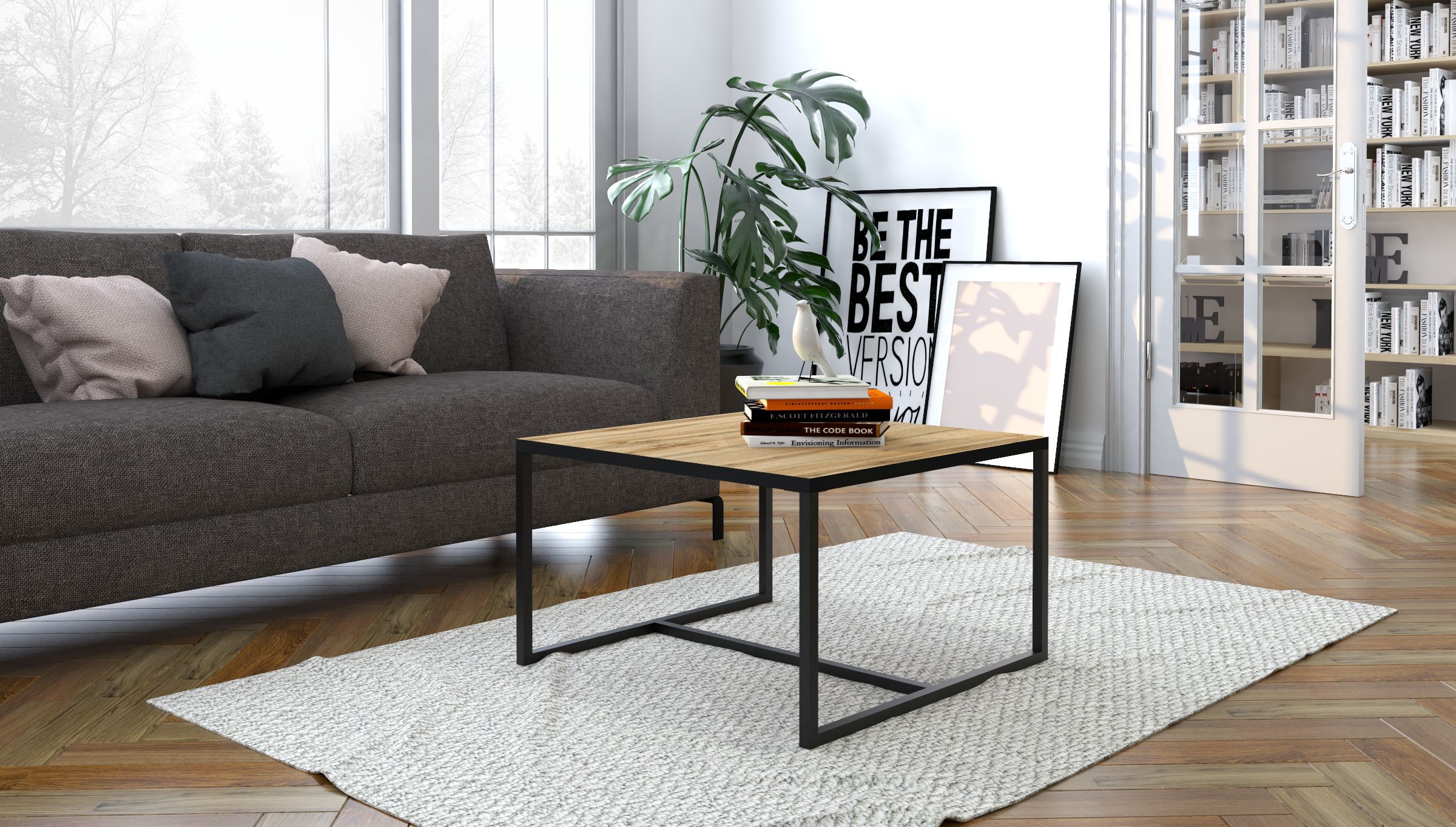 Stolek Barbo I Barva korpusu: Dub Wotan + černá