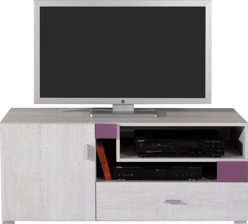 TV stolek Next NX12 Barva korpusu: Borovice bílá/Fialová