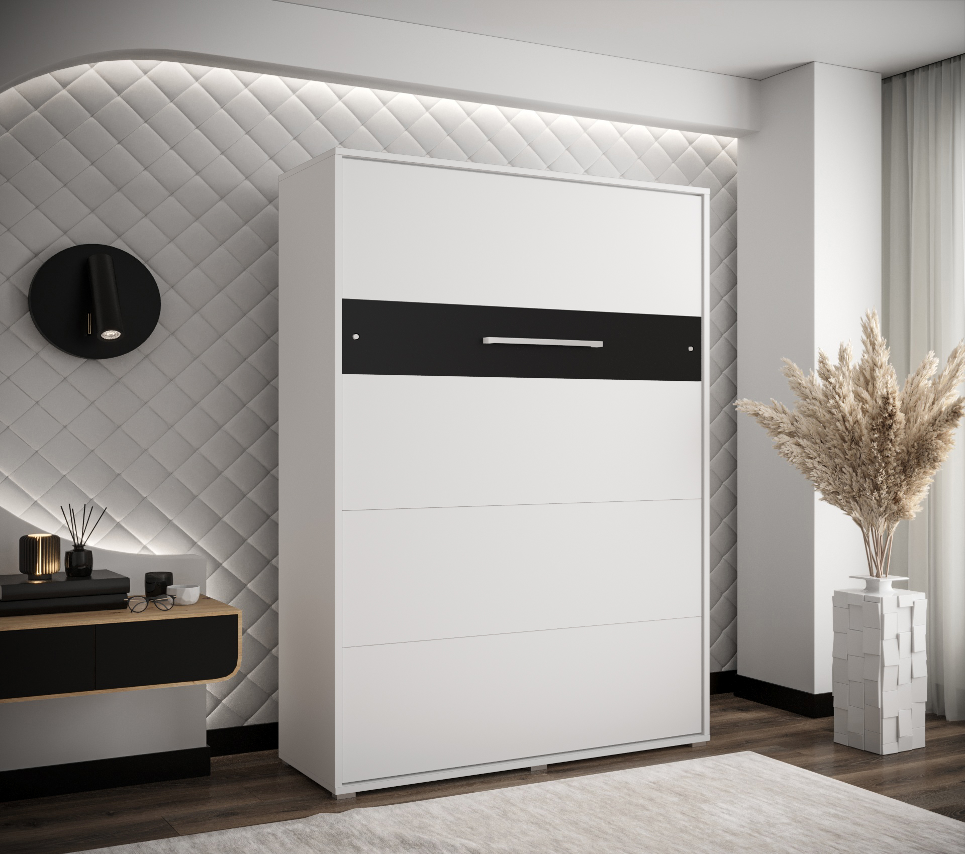 Vyklápěcí postel VH140 Barva korpusu: Bílá mat + Černý mat