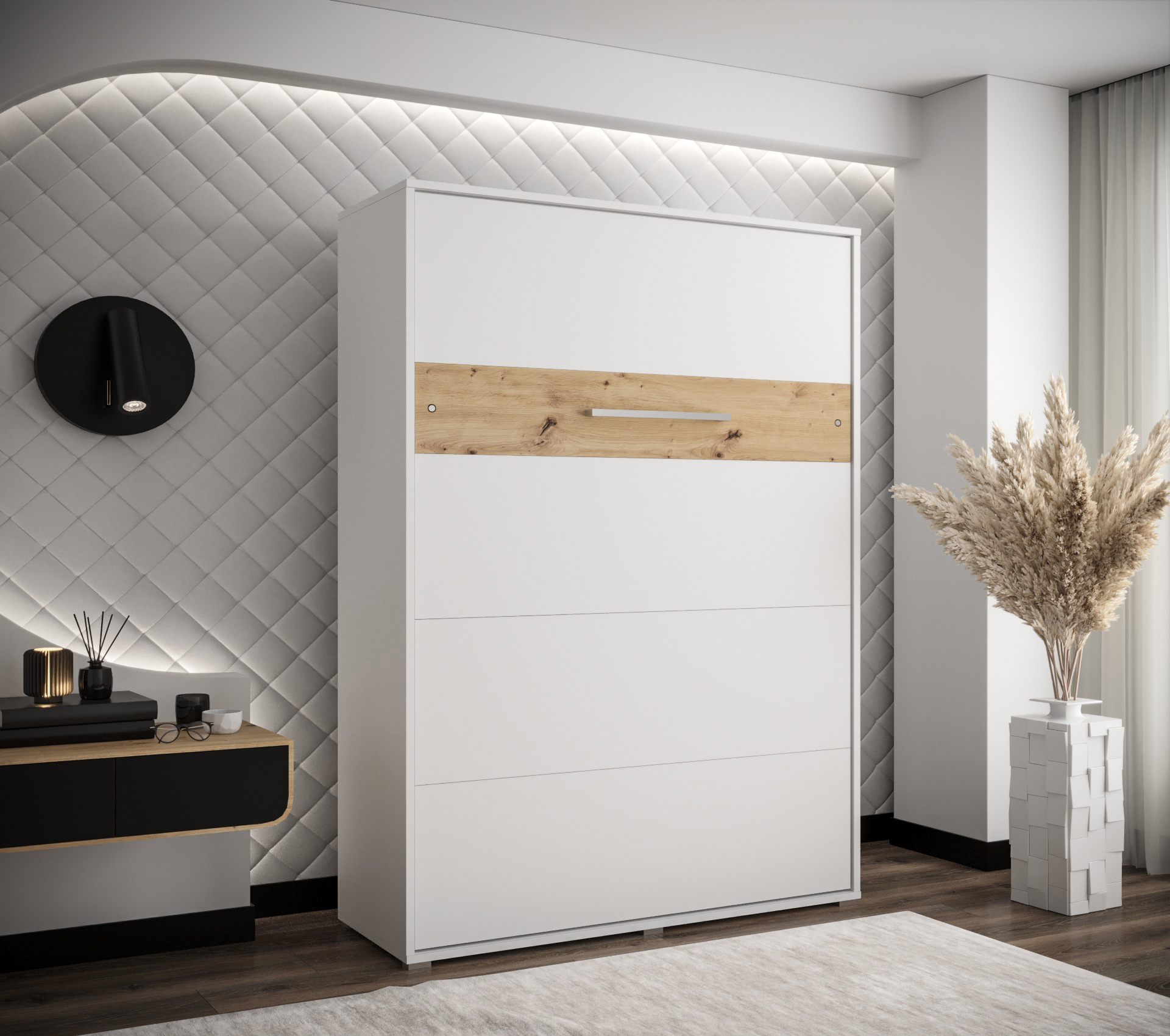 Vyklápěcí postel VH140 Barva korpusu: Bílá mat + Dub Artisan