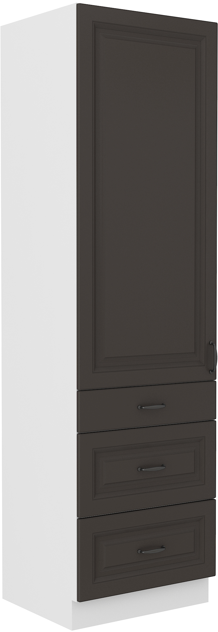 Vysoká potravinová skříňka Stilo 60 DKS-210 3S 1F Barva korpusu: Grafit + Bílá