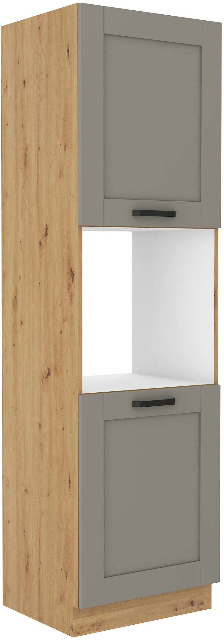Vysoká skříňka na vestavnou troubu Luna 60 DP-210 2F Barva korpusu: Clay Grey + Dub artisan