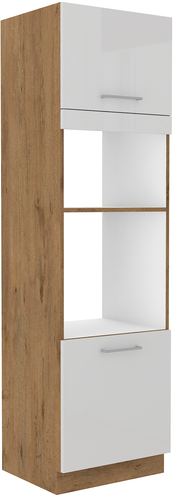 Vysoká skříňka pro vestavnou a mikrovlnou troubu Vigo 60 DPM-210 2F Barva korpusu: Dub Lancelot + Bílý lesk