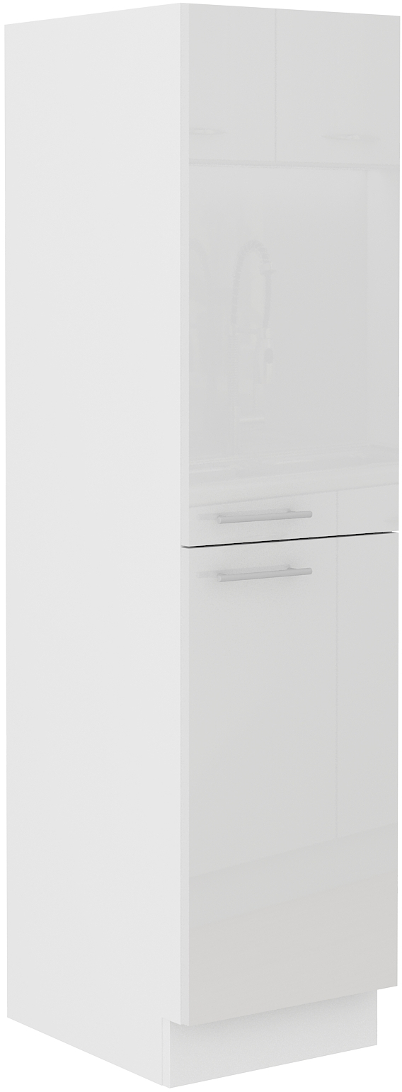 Vyšší potravinová skříňka Lara 30 DK-162 2F CARGO Barva korpusu: Bílá + Bílý lesk