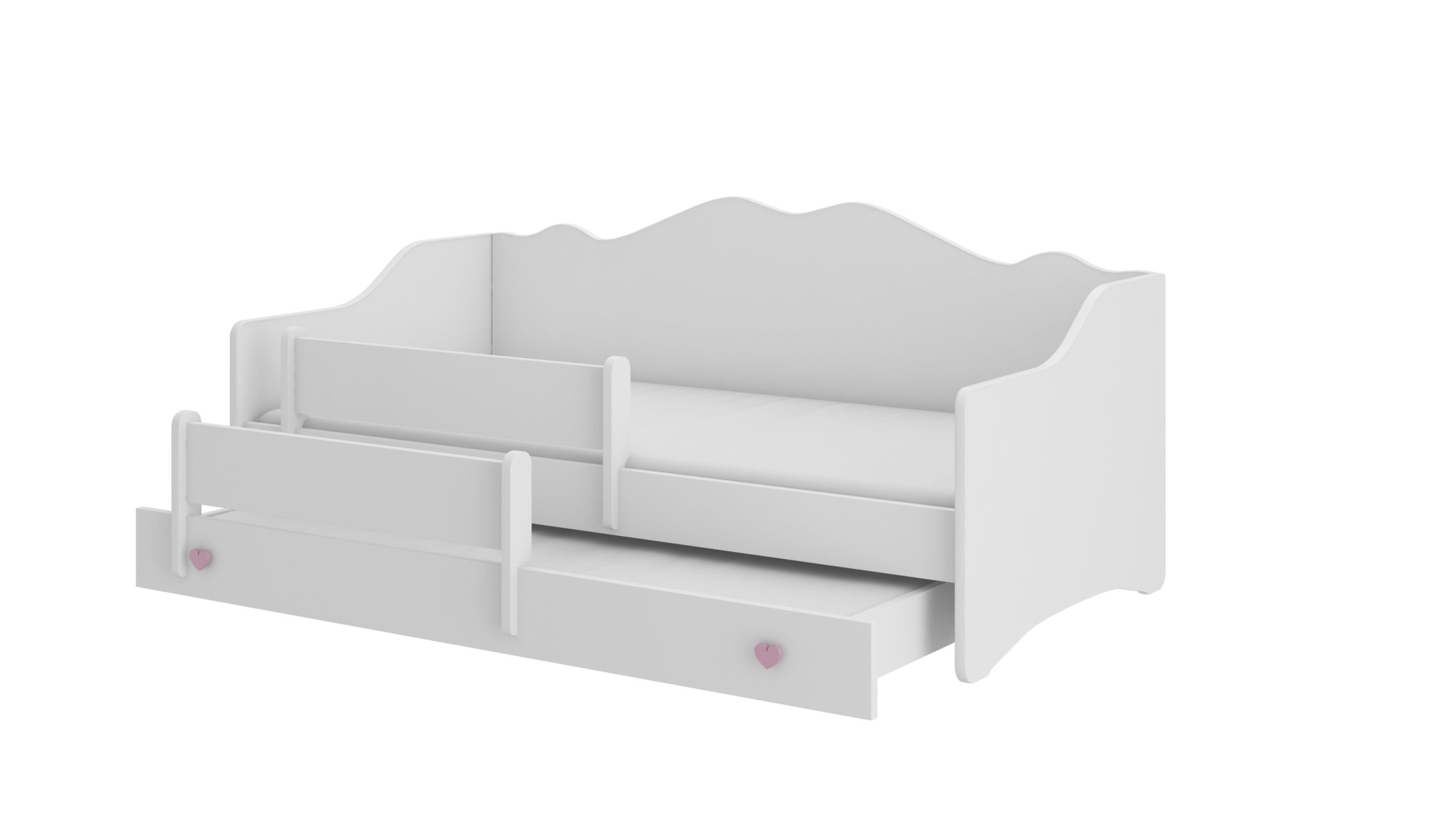 Dětská postel Emka II s přistýlkou Barva korpusu: Bílá/ růžová