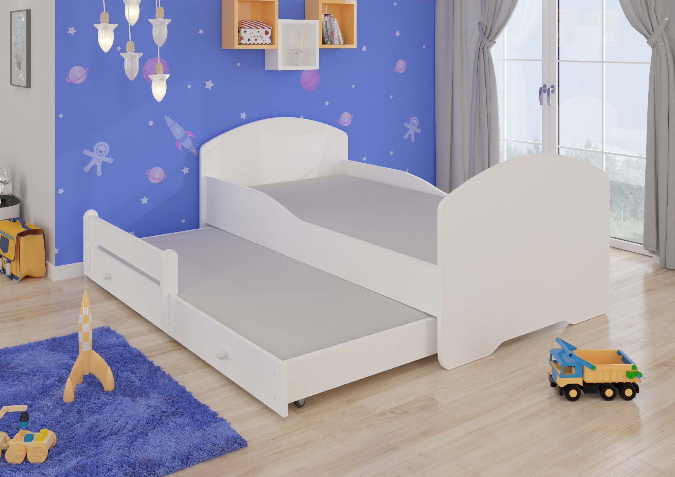 Dětská postel s obrázky - čelo Pepe II Rozměr: 160 x 80 cm