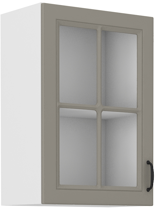 Horní prosklená skříňka Stilo 40 GS-72 1F Barva korpusu: Clay Grey + Bílá