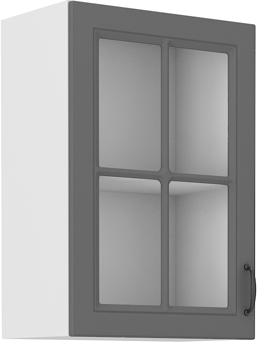 Horní prosklená skříňka Stilo 40 GS-72 1F Barva korpusu: Dust Grey + Bílá