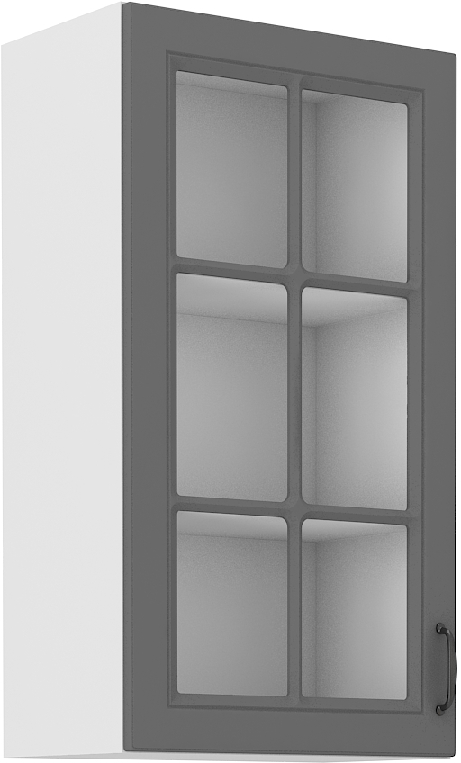 Horní prosklená skříňka Stilo 40 GS-90 1F Barva korpusu: Dust Grey + Bílá