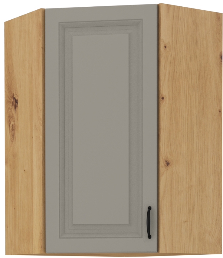 Horní rohová skříňka Stilo 58x58 GN 90 Barva korpusu: Clay Grey + Dub artisan