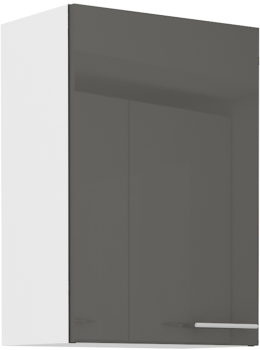 Horní skříňka Lara 50 G-72 1F Barva korpusu: Bílá + Šedý lesk