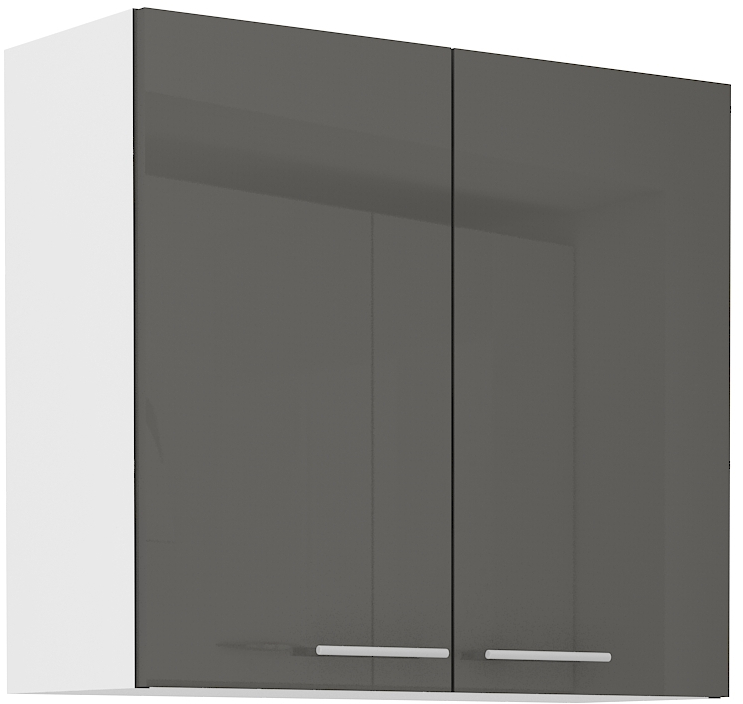 Horní skříňka Lara 80 G-72 2F Barva korpusu: Bílá + Šedý lesk