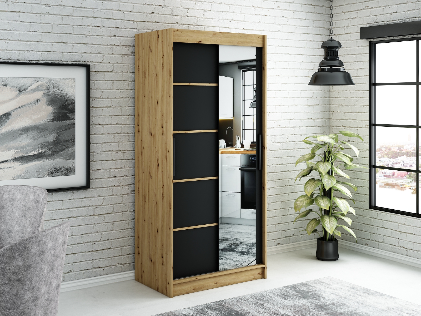 Šatní skříň Abi Leto V2 Rozměry: 100 cm