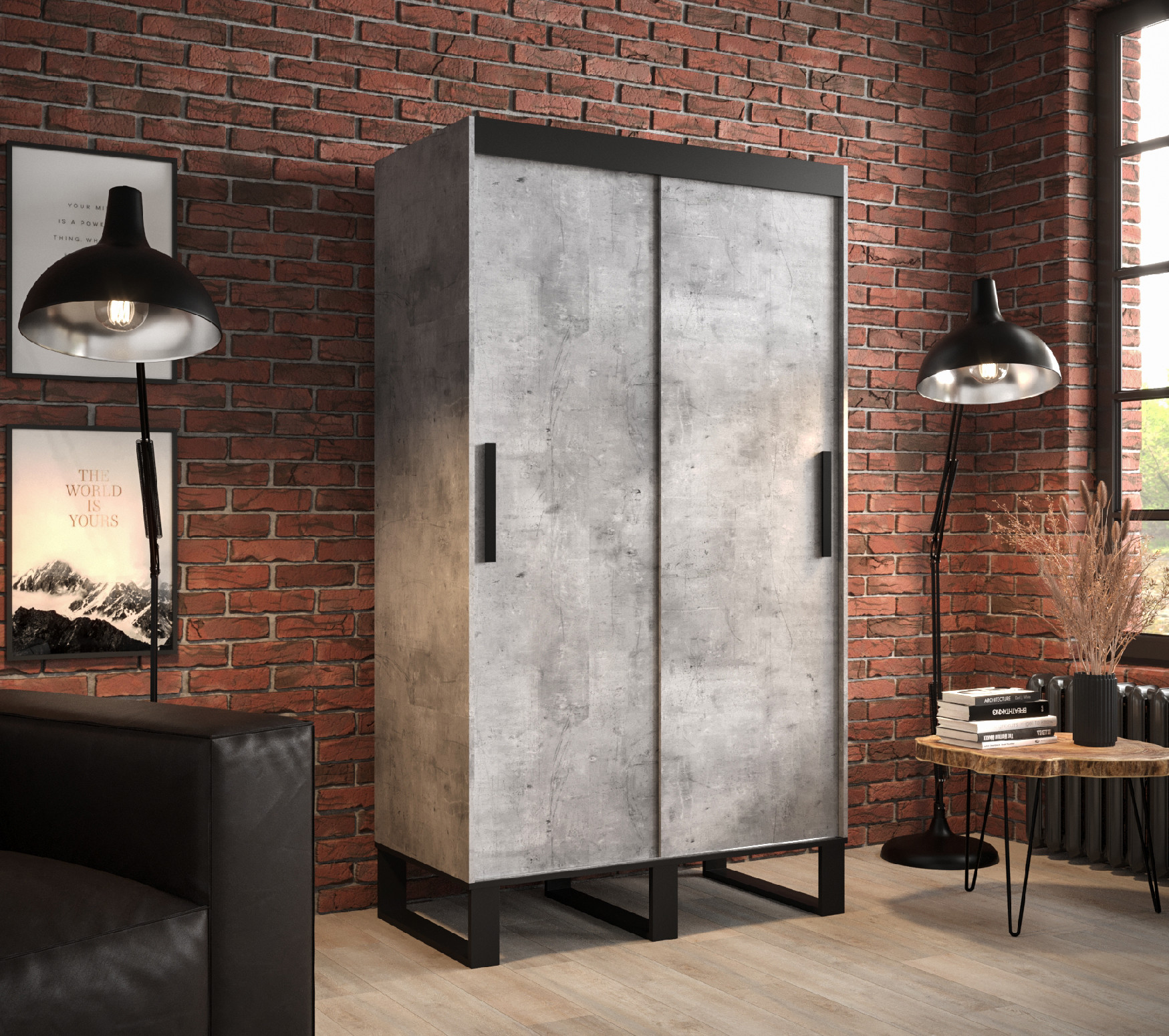 Šatní skříň Abi Loft Barva korpusu: Beton