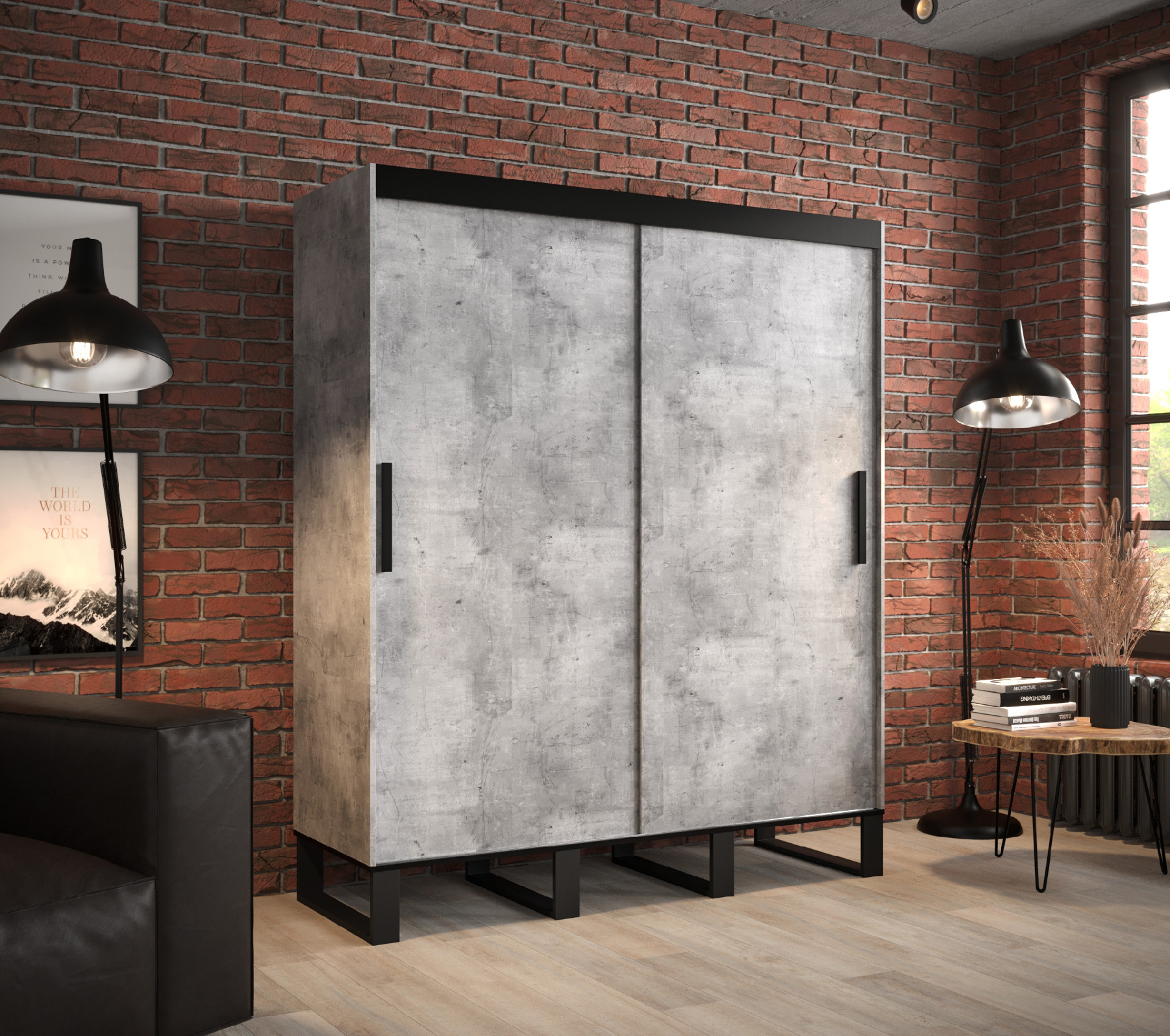 Šatní skříň Abi Loft Barva korpusu: Beton