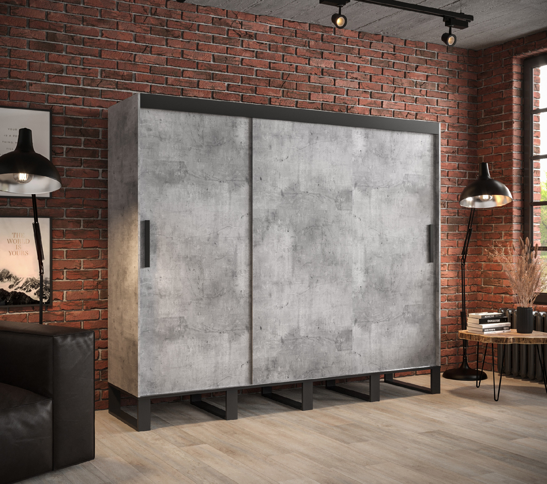 Šatní skříň Abi Loft Barva korpusu: Beton