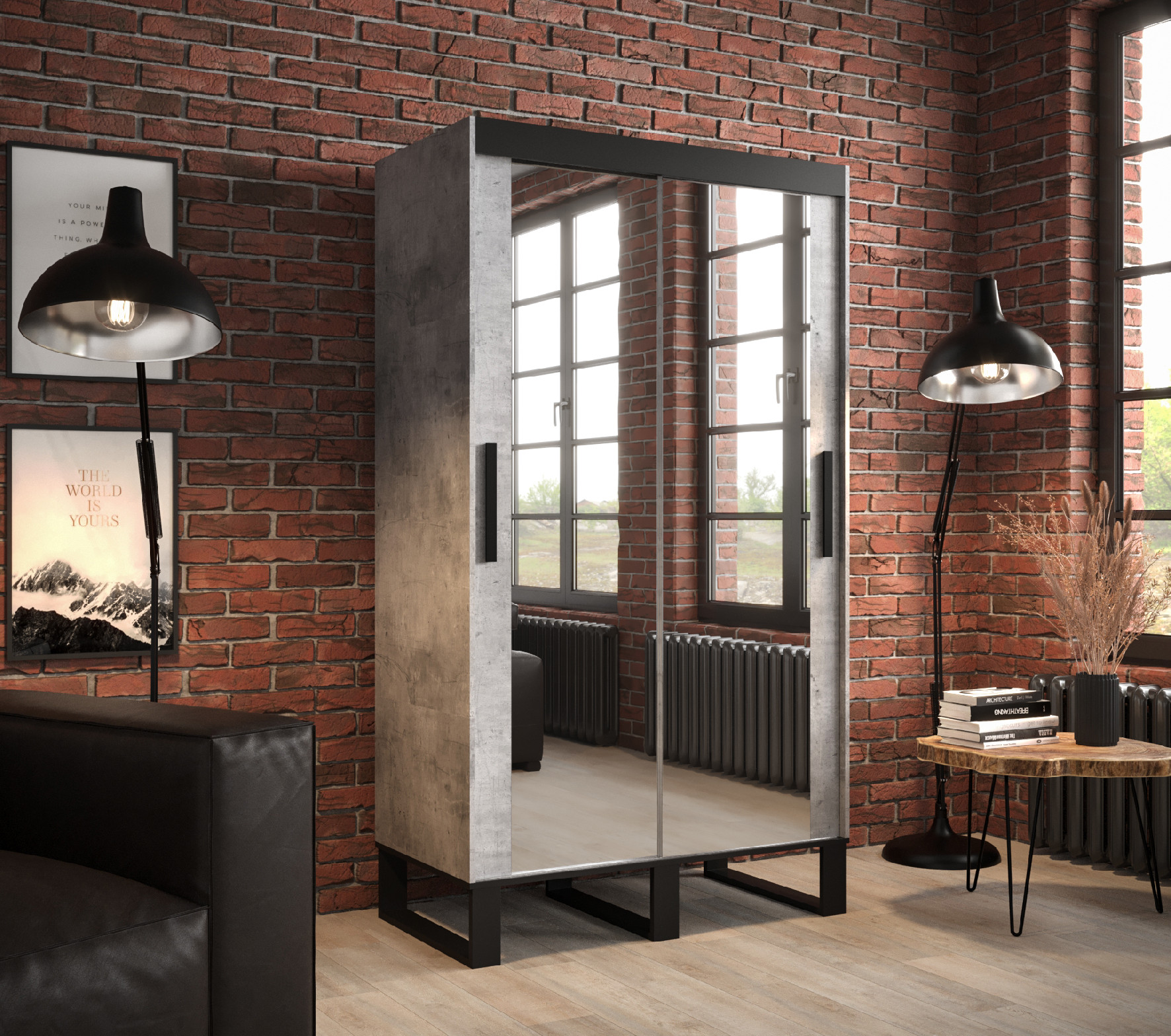 Šatní skříň Abi Loft T3 Barva korpusu: Beton