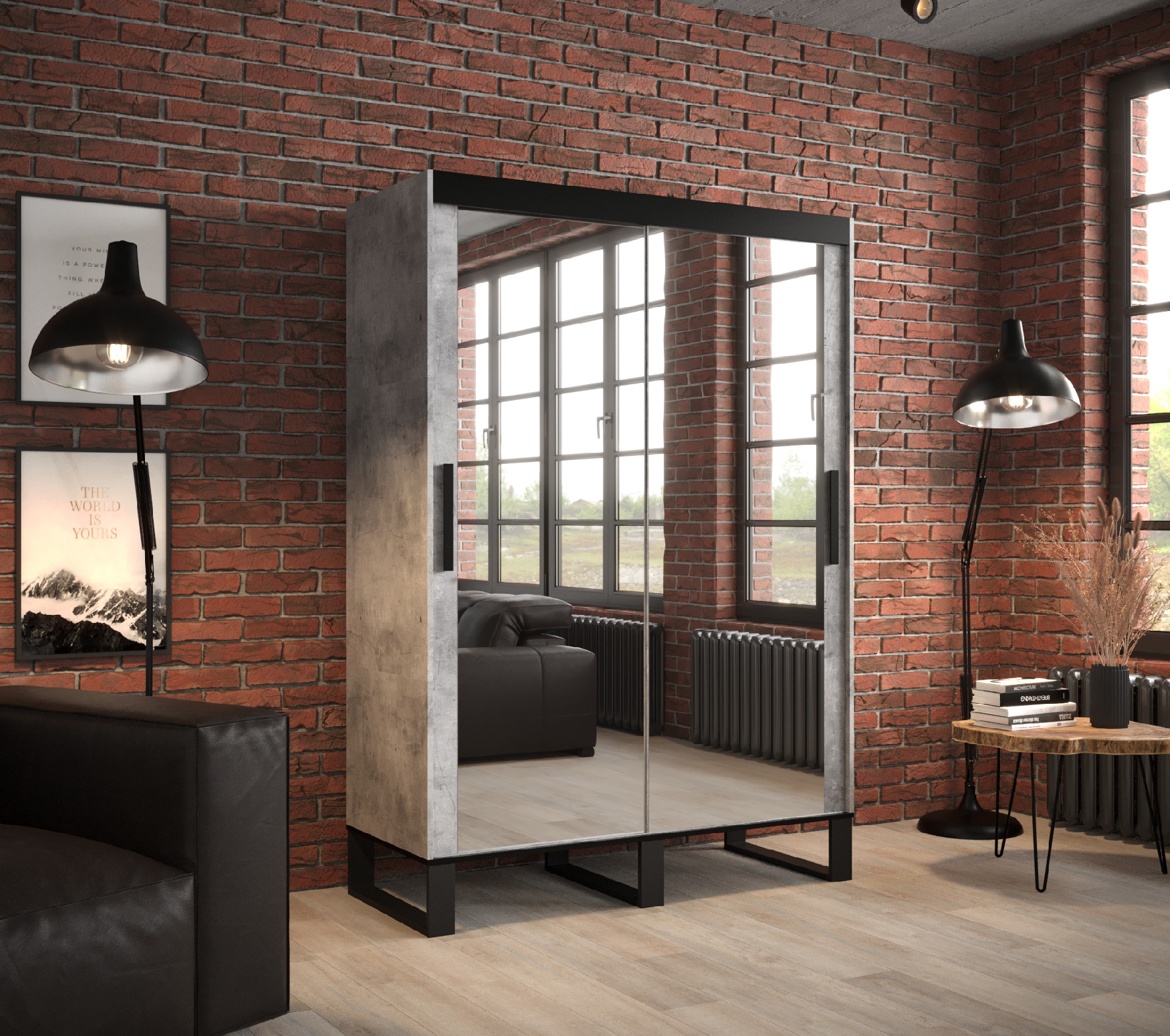 Šatní skříň Abi Loft T3 Barva korpusu: Beton