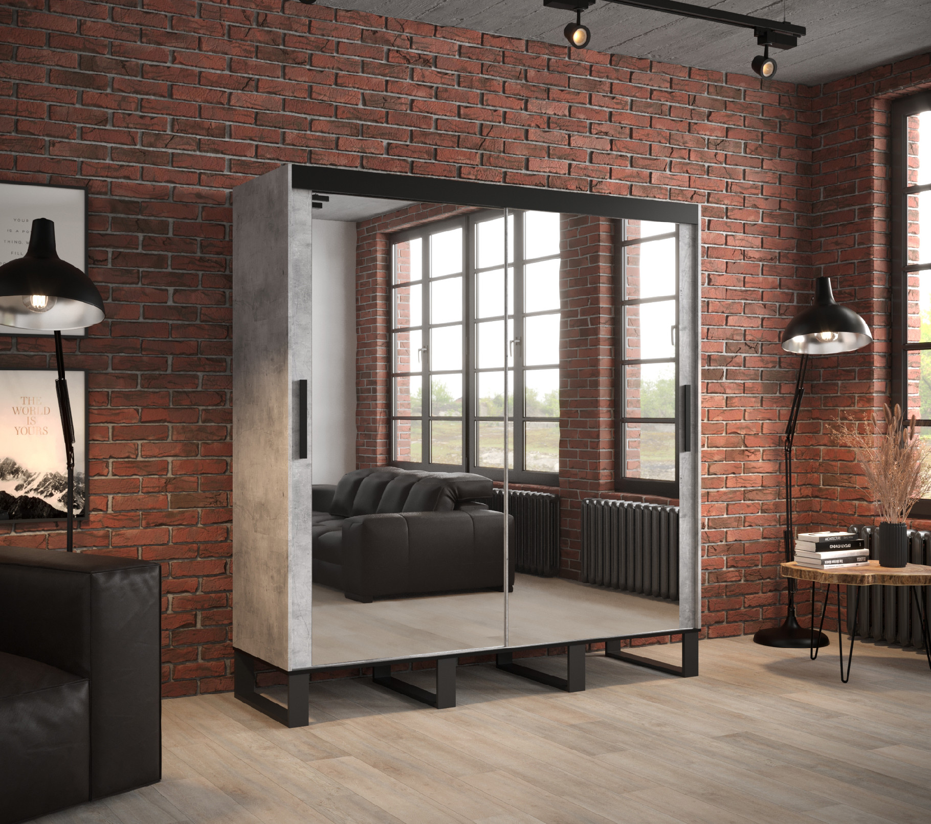 Šatní skříň Abi Loft T3 Barva korpusu: Beton