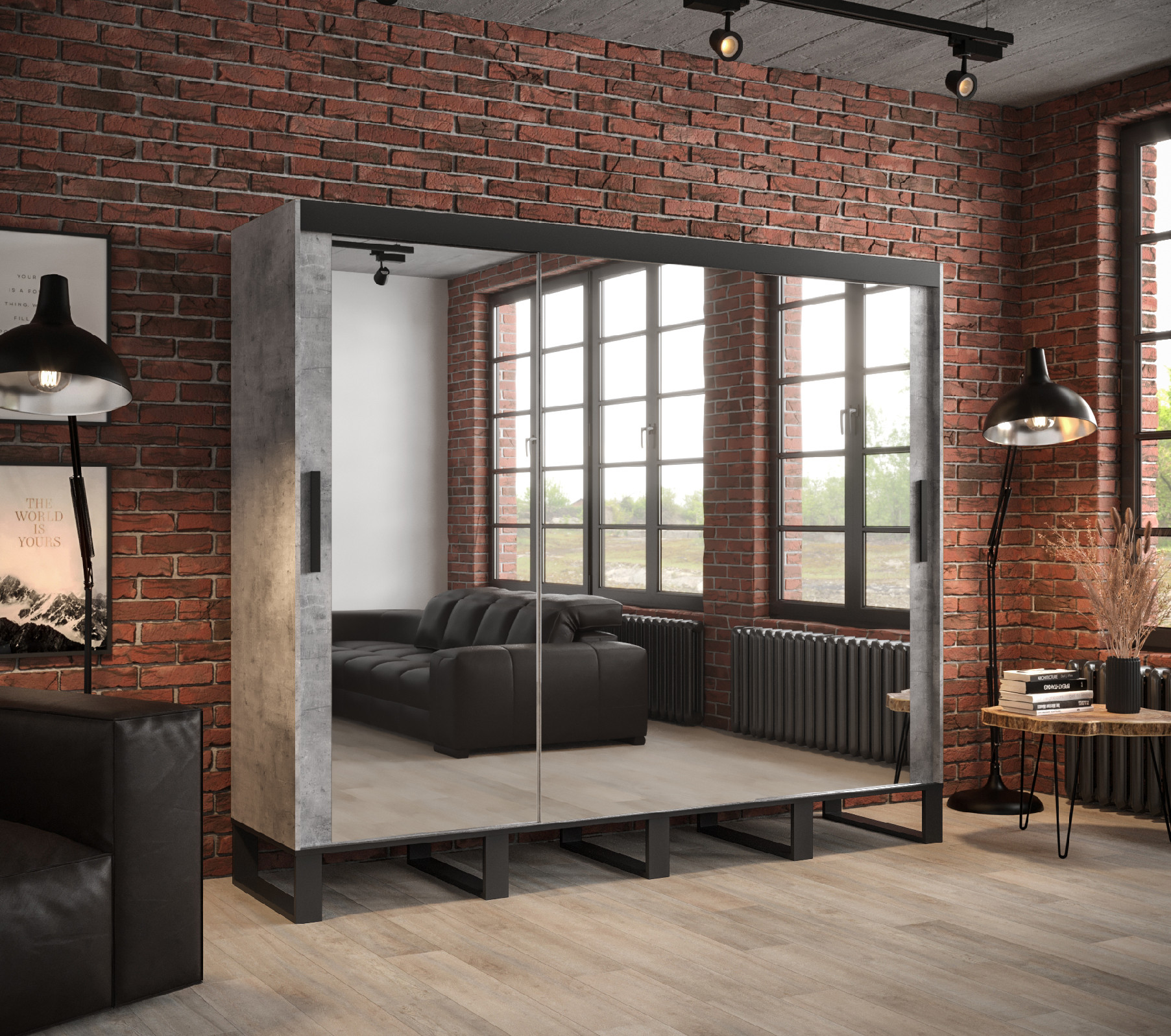 Šatní skříň Abi Loft T3 Barva korpusu: Beton